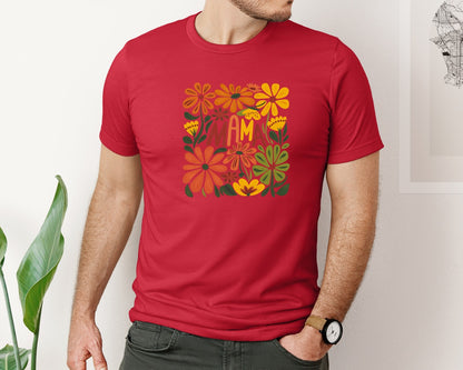 brand:Bella Canvas|color:Red|Retro Floral Mama Boho Mothers Day 3 Graphic T-Shirt