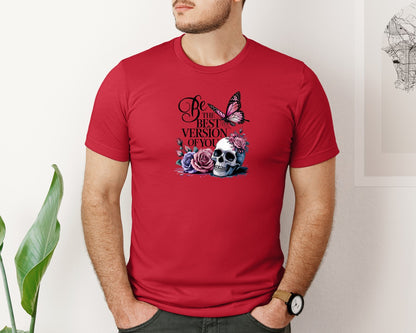 brand:Bella Canvas|color:Red|Be The Best Version Of You Self Love 2 Graphic T-Shirt
