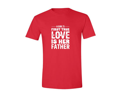 brand:Generic|color:Red|First True Love Girls Dad Graphic T-Shirt