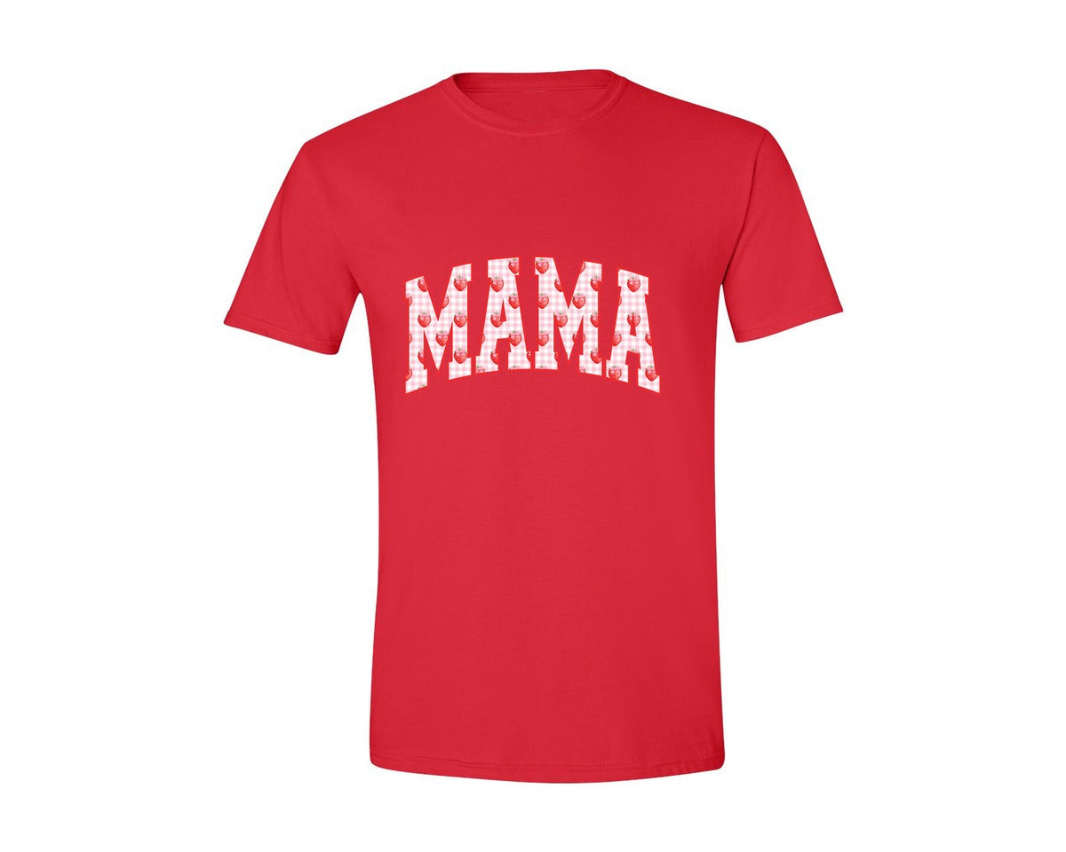 brand:Generic|color:Red|Mama Summer Spring Mama Strawberry Graphic T-Shirt