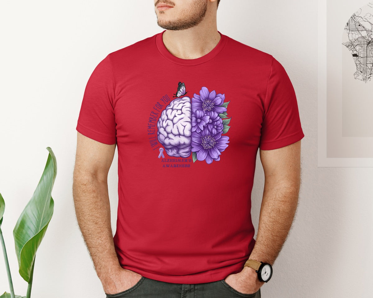 brand:Bella Canvas|color:Red|Alzheimers Awareness T Shirt Design 25 Graphic T-Shirt