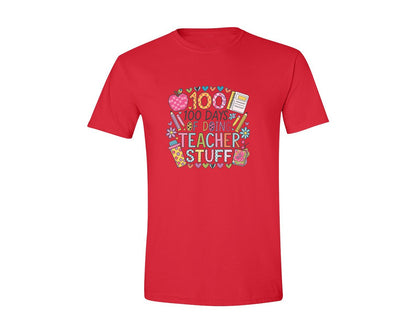 brand:Generic|color:Red|100 Days Of School 57 Graphic T-Shirt