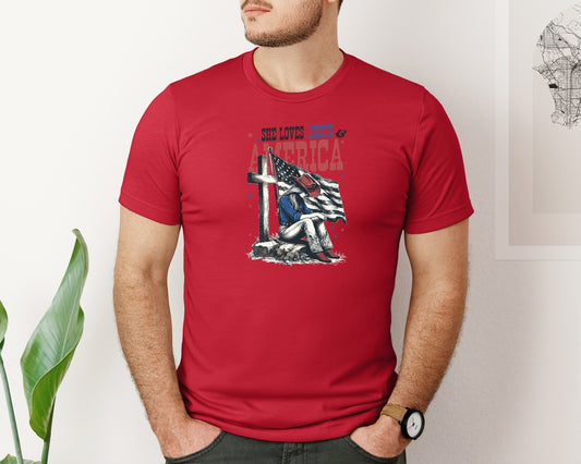 She Loves Jesus And America Shirt Pn Graphic T-Shirt