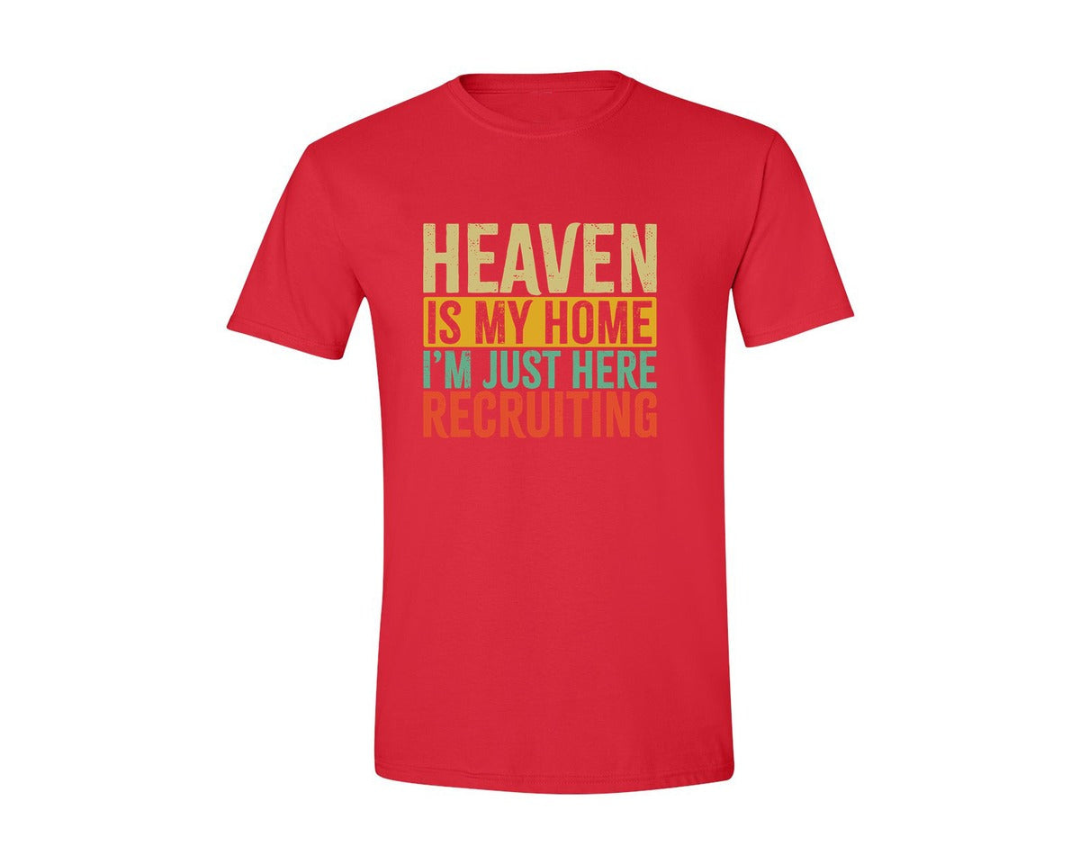 brand:Generic|color:Red|Heaven Is My Home Christian Religious 2 Graphic T-Shirt
