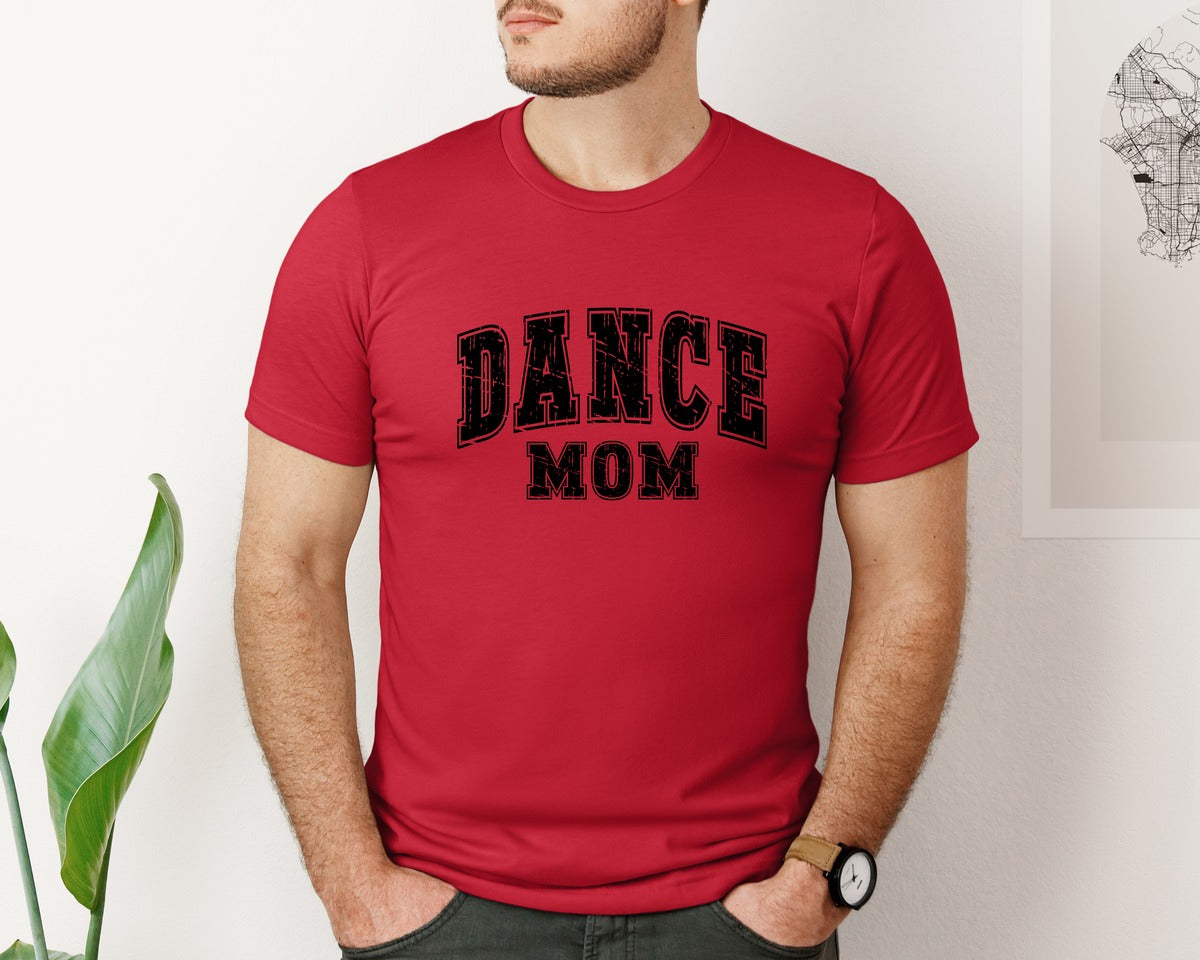 brand:Bella Canvas|color:Red|Retro Dance Mom 4 Graphic T-Shirt