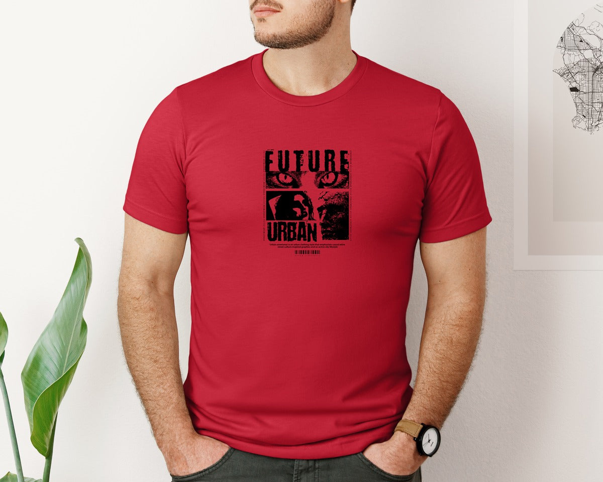 brand:Bella Canvas|color:Red|Streetwear T Shirt Design Future Graphic T-Shirt