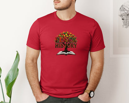 brand:Bella Canvas|color:Red|Black History Month Tree Of Knowledge Graphic T-Shirt