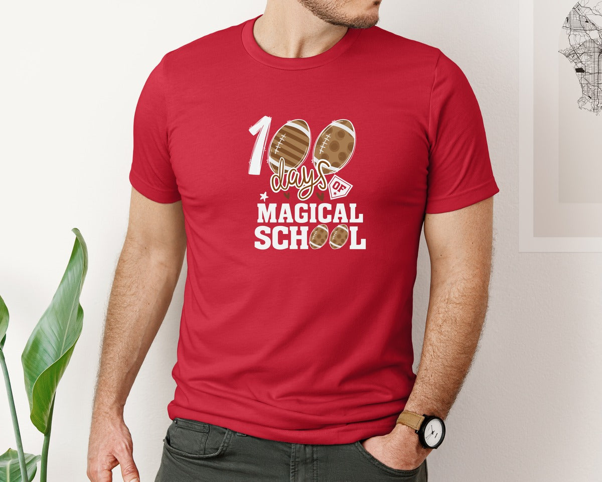 brand:Bella Canvas|color:Red|Happy 100 Days Of School T Shirt Design 30 Graphic T-Shirt