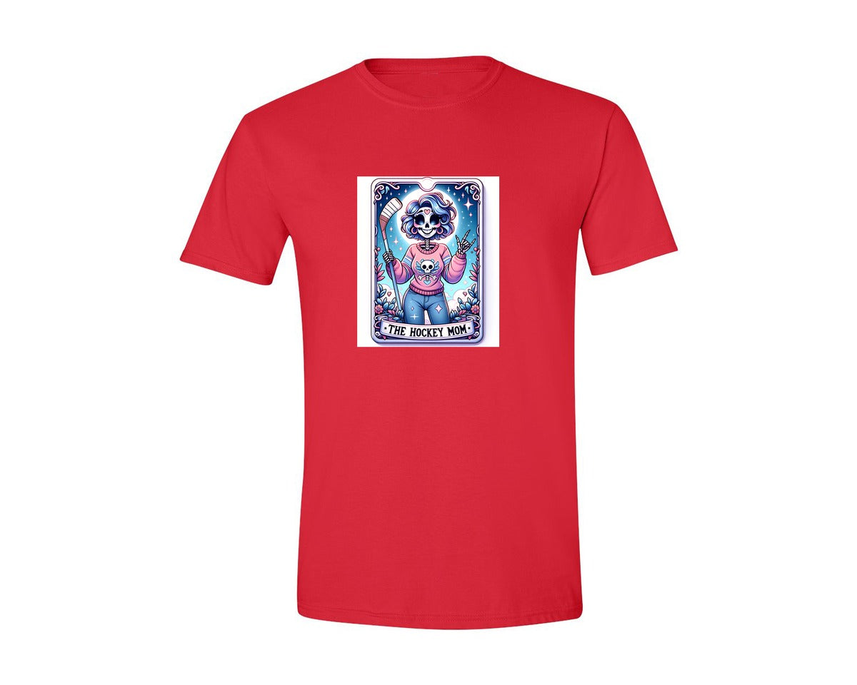 brand:Generic|color:Red|The Hockey Mom Tarot Card 3 Graphic T-Shirt