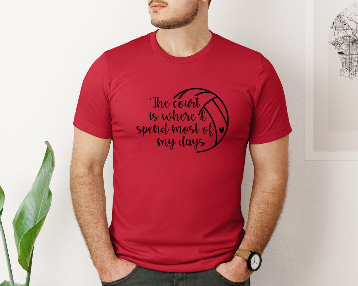 brand:Bella Canvas|color:Red|Volleyball Mom 24 Graphic T-Shirt