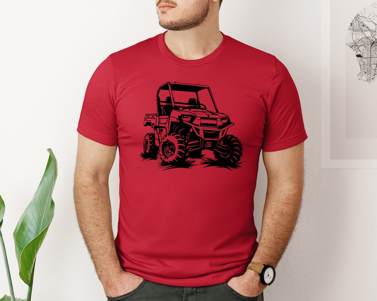 brand:Bella Canvas|color:Red|Atv Atv Riding Graphic T-Shirt