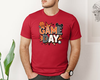 brand:Bella Canvas|color:Red|Basketball Basketball Game Day 11 Graphic T-Shirt
