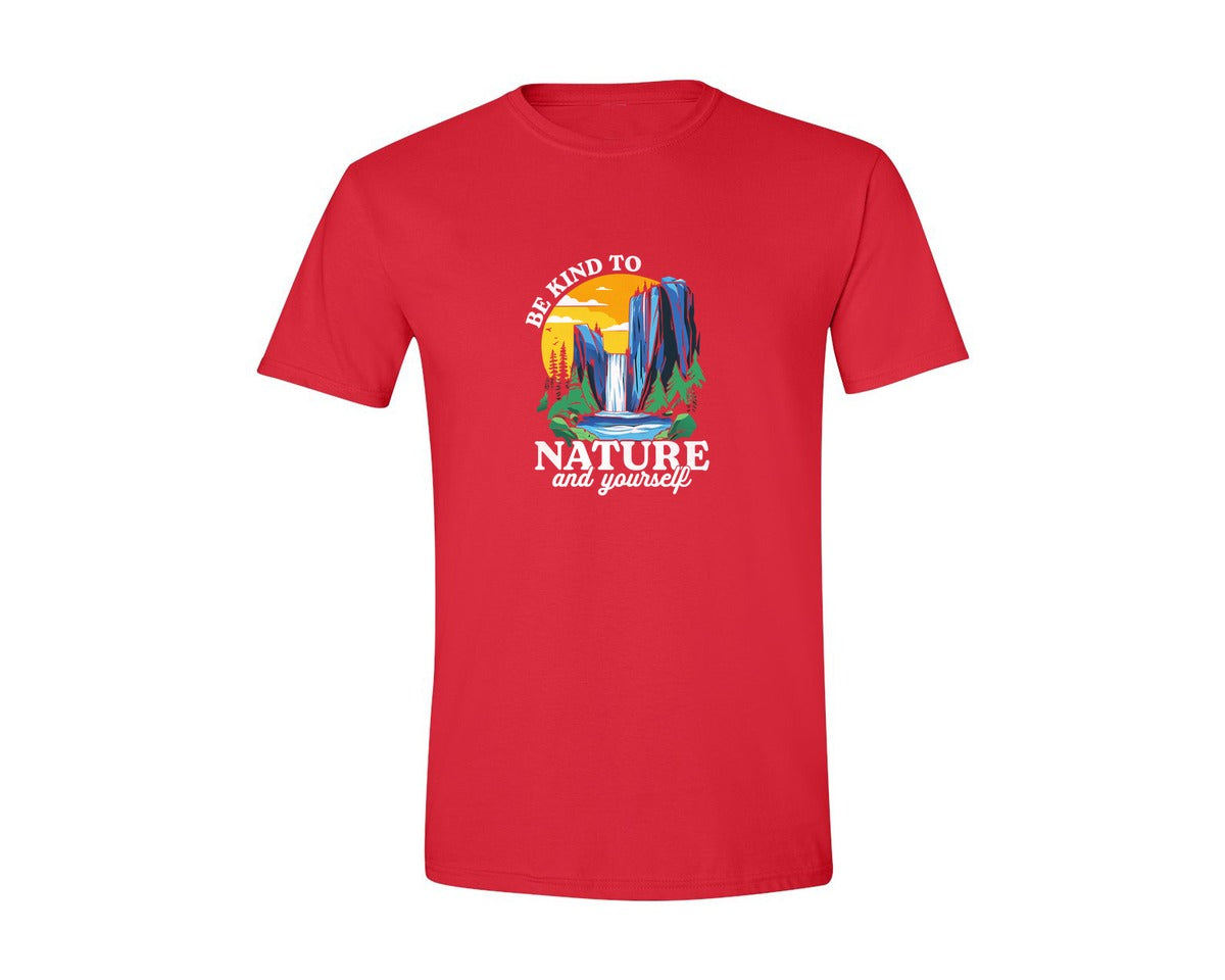 brand:Generic|color:Red|Be Kind To Nature And Yourself Graphic T-Shirt