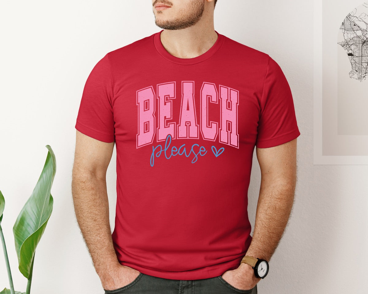 brand:Bella Canvas|color:Red|Varsity Summer Summer Graphic T-Shirt