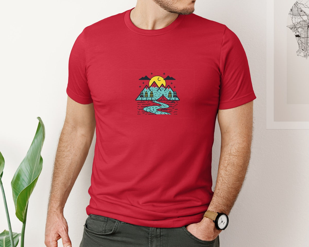 brand:Bella Canvas|color:Red|Camping T Shirt Vector Design 4 Graphic T-Shirt