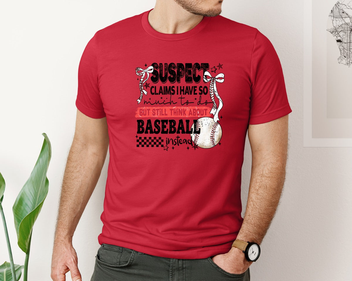 brand:Bella Canvas|color:Red|Baseball Bow Mom Quote Retro Distressed Graphic T-Shirt