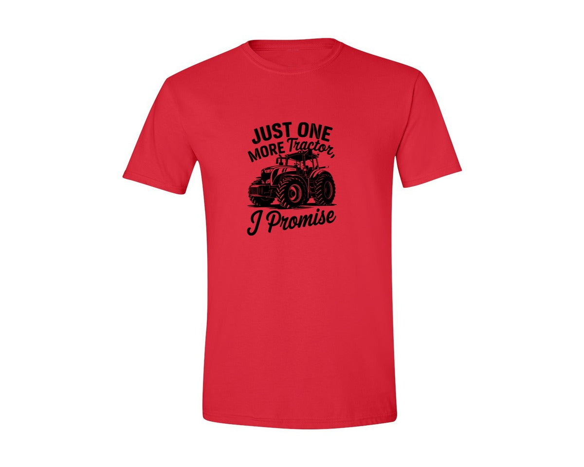 brand:Generic|color:Red|Just One More Tractor I Promise T Sh Graphic T-Shirt