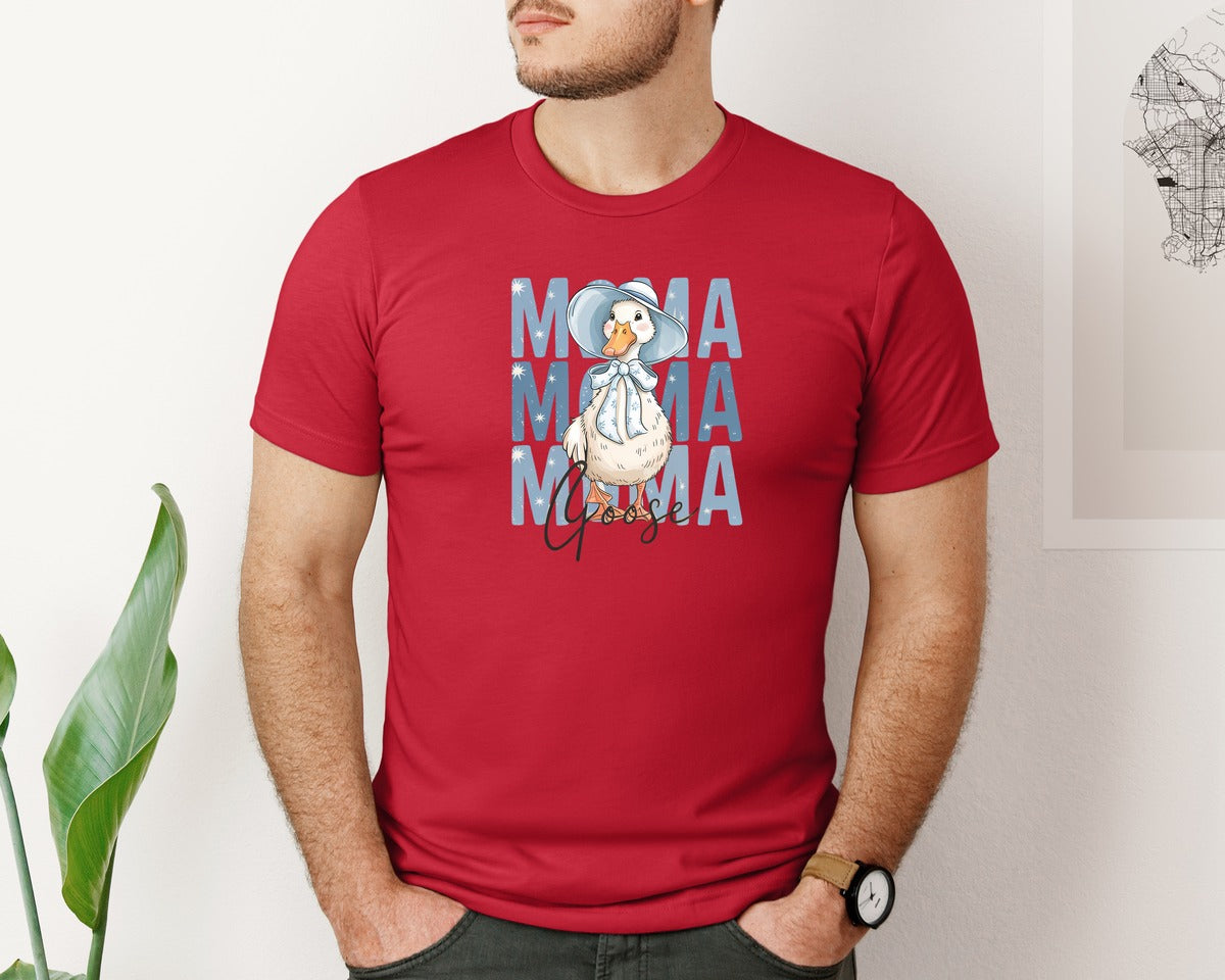 brand:Bella Canvas|color:Red|Blue Hat Mama Goose 4 Graphic T-Shirt