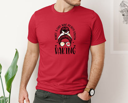 brand:Bella Canvas|color:Red|Baking Girl Hair Bow Sunglasses Graphic T-Shirt
