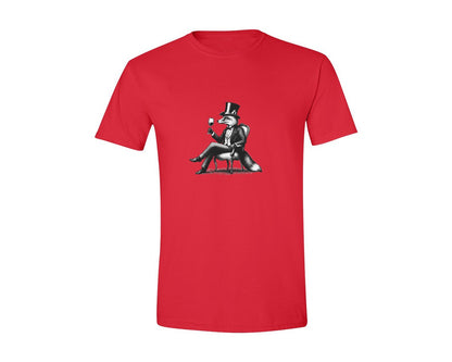 brand:Generic|color:Red|Fox Drink Wine Retro Vintage Shirt Graphic T-Shirt