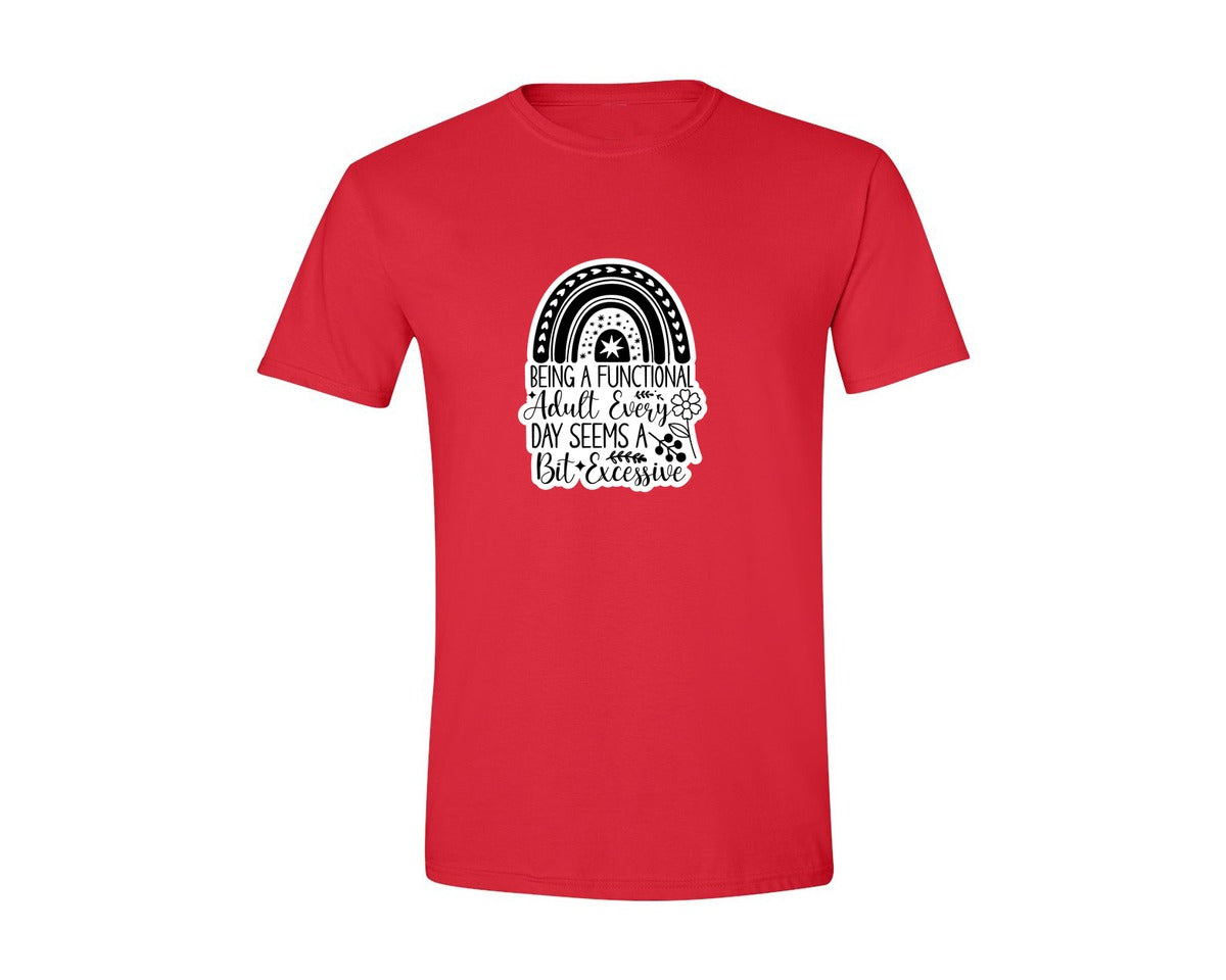 brand:Generic|color:Red|Funny Quotes Sarcastic Sticker Graphic T-Shirt