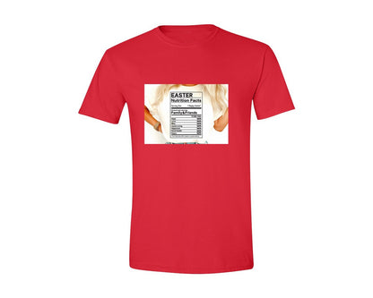 brand:Generic|color:Red|Easter Nutrition Facts Easter 2 Graphic T-Shirt