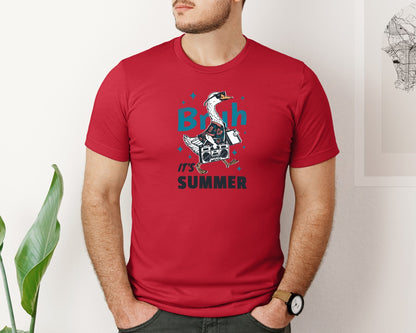 brand:Bella Canvas|color:Red|Retro Summer Goose With Vintage Radio Graphic T-Shirt