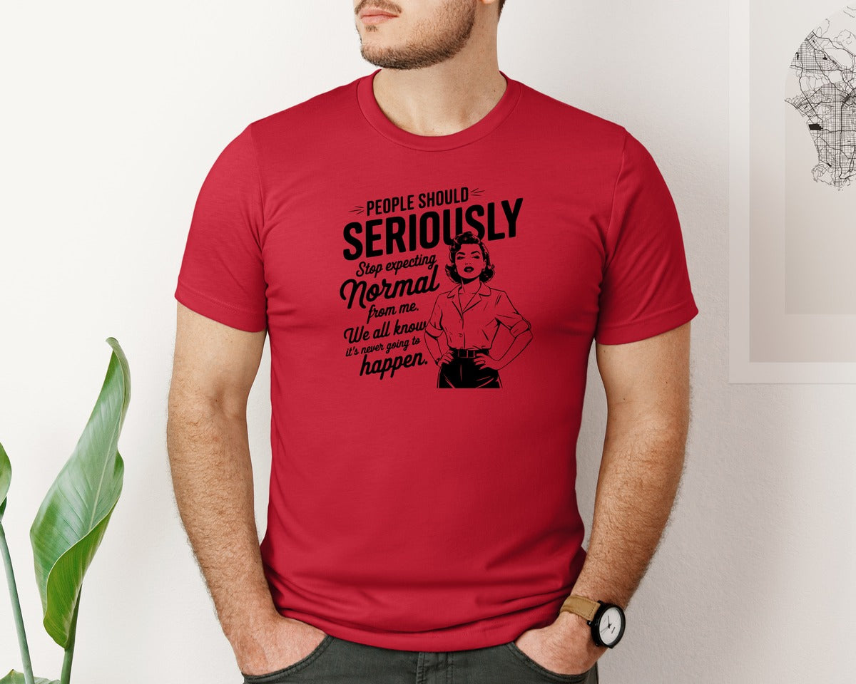 brand:Bella Canvas|color:Red|Vintage Funny Trendy Woman Shirt Design Graphic T-Shirt