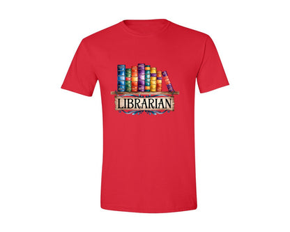 brand:Generic|color:Red|Librarian Vintage Bookshelf 2 Graphic T-Shirt