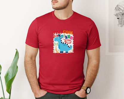 brand:Bella Canvas|color:Red|Cute Dinosaur Cartoon T Shirt Design Graphic T-Shirt