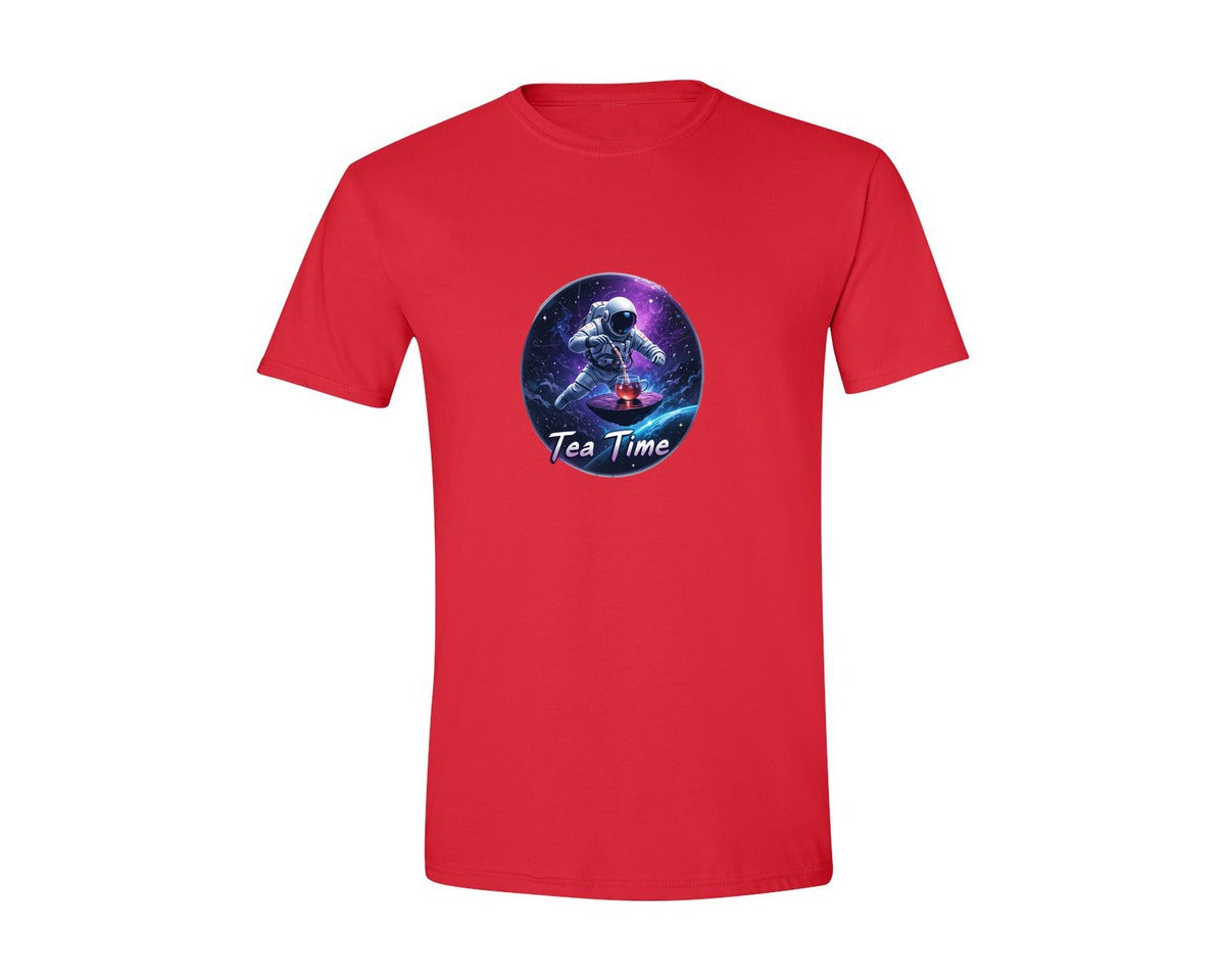 brand:Generic|color:Red|Astronaut Tea Time In Space T Shirt Graphic T-Shirt