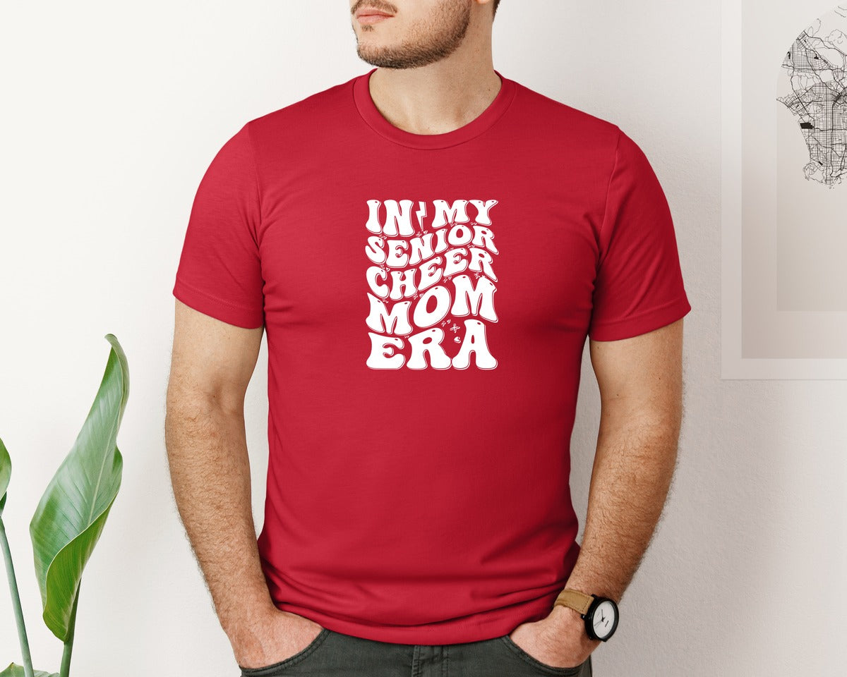 brand:Bella Canvas|color:Red|In My Senior Cheer Mom Era 2 Graphic T-Shirt