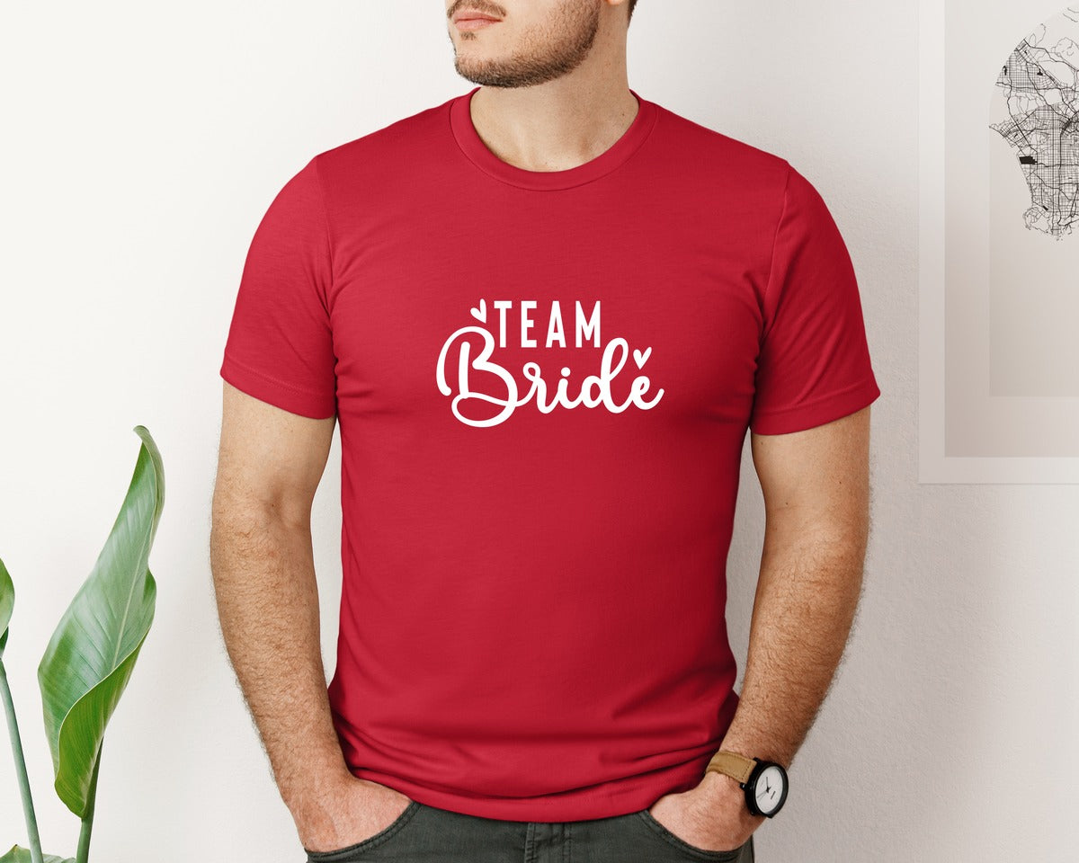 brand:Bella Canvas|color:Red|Team Bride Bride 2 Graphic T-Shirt