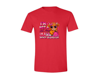 brand:Generic|color:Red|Im Not A Hot Mess Im A Spicy Graphic T-Shirt