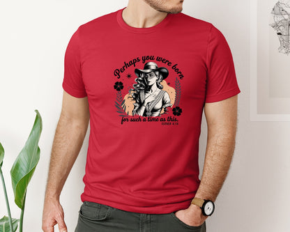 brand:Bella Canvas|color:Red|Perhaps You Were Born Christian 3 Graphic T-Shirt
