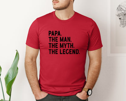 brand:Bella Canvas|color:Red|Fathers Day Dad Shirt Legend Graphic T-Shirt