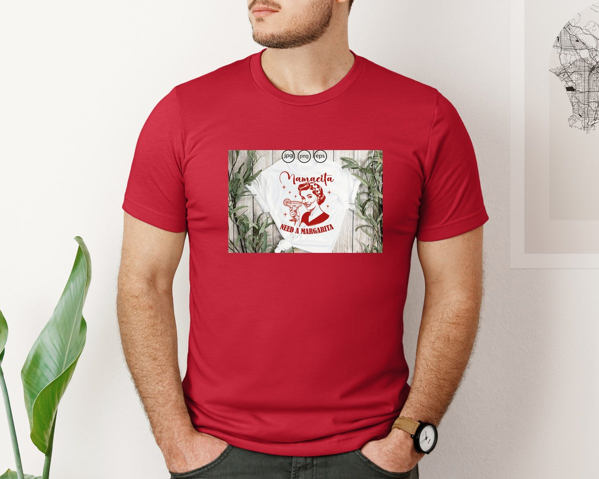 brand:Bella Canvas|color:Red|Mamacita Needs A Margarita 26 Graphic T-Shirt
