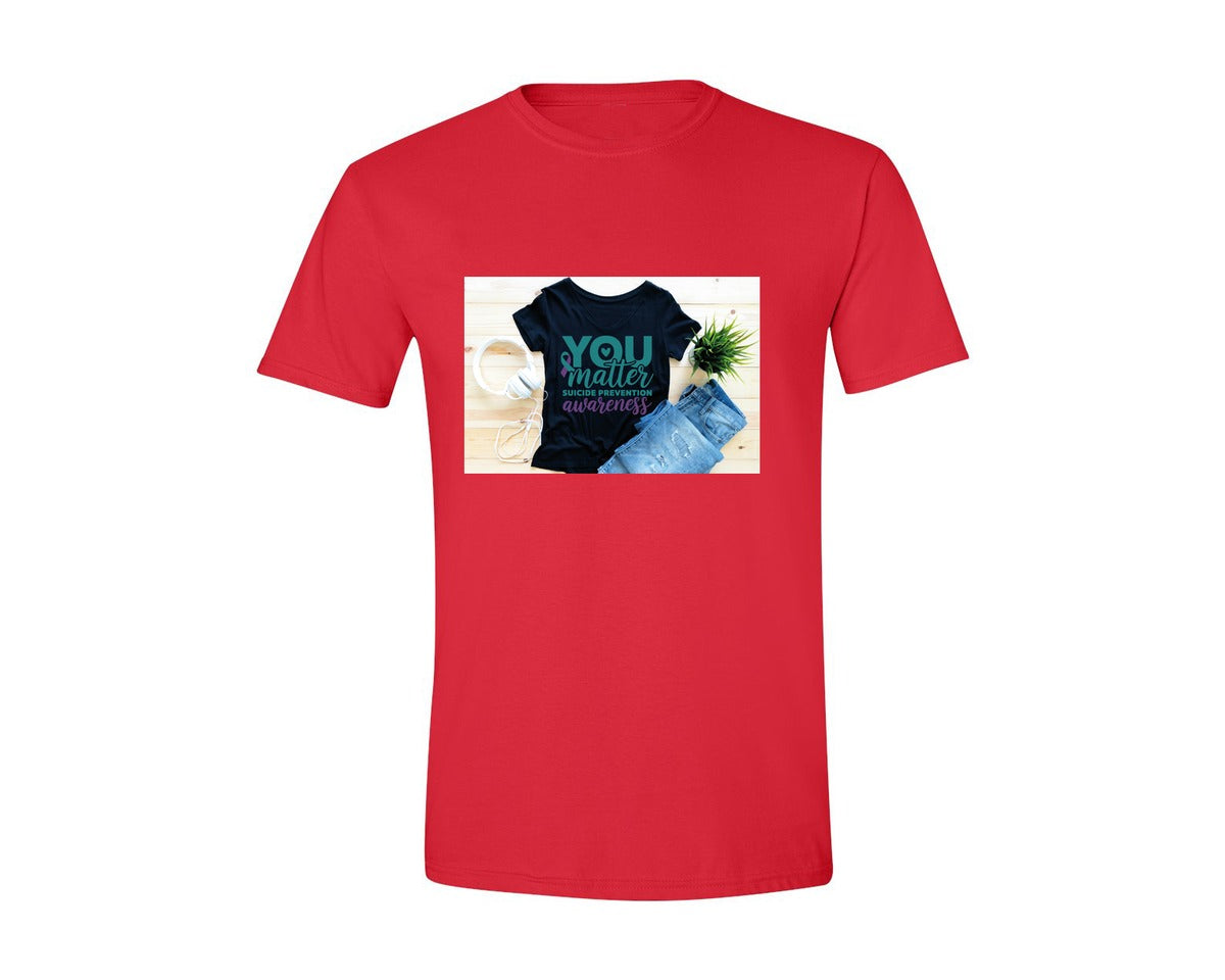 brand:Generic|color:Red|Suicide Prevention Awareness 8 Graphic T-Shirt