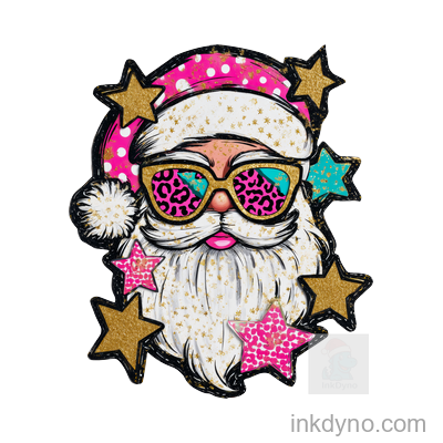 Retro Glitter Santa
