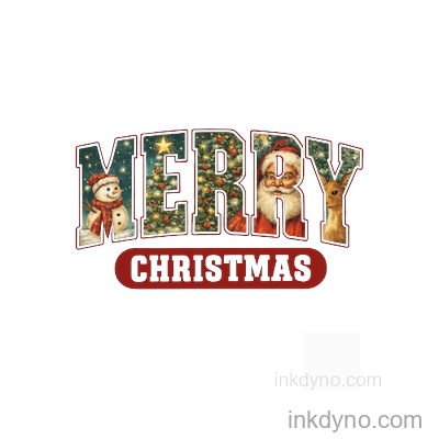 Retro Vintage Merry Sublimation DTF Transfer – Ready to Press (Christmas)