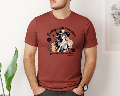 brand:Bella Canvas|color:Rust|Perhaps You Were Born Christian 3 Graphic T-Shirt