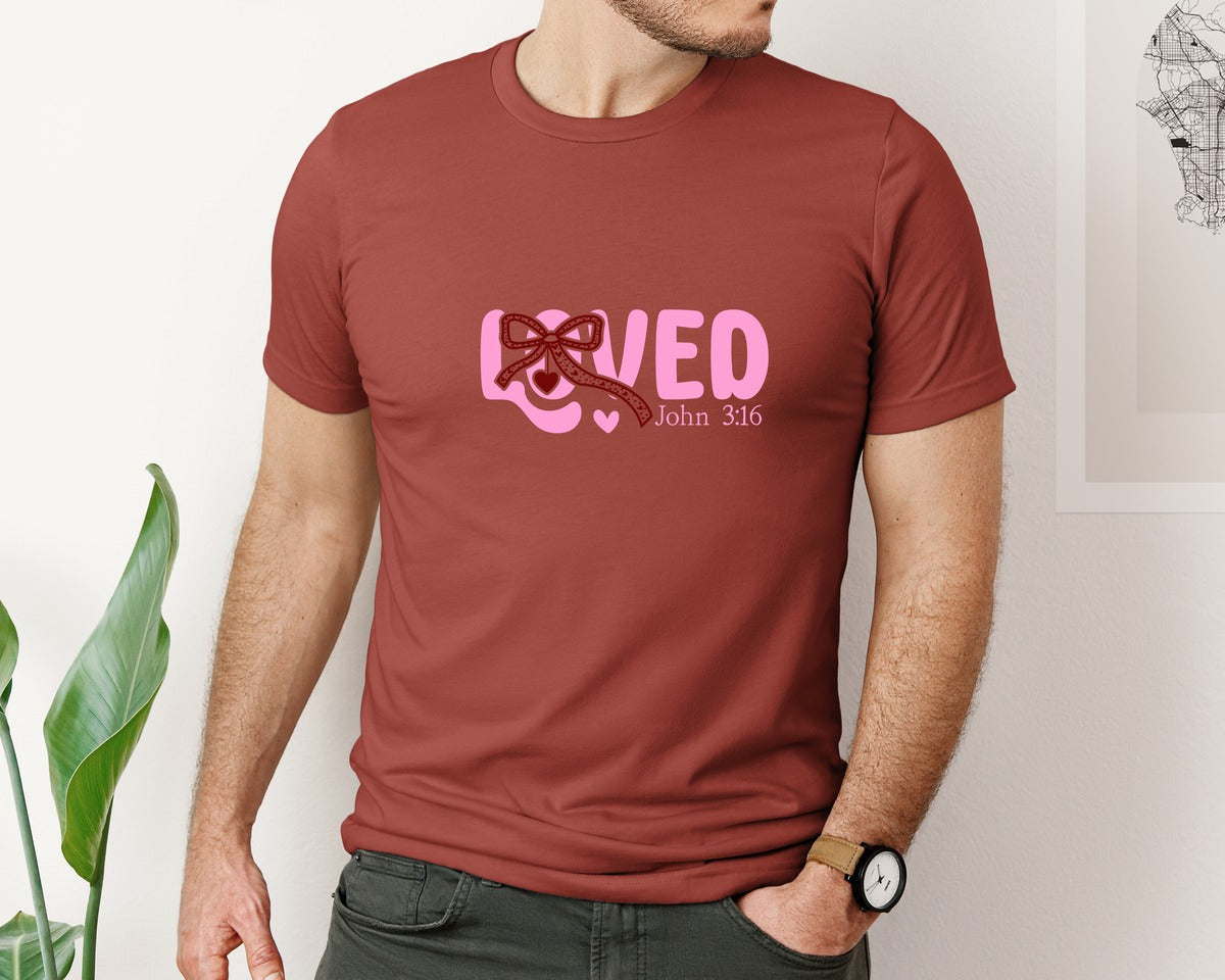 brand:Bella Canvas|color:Rust|Valentine Day Svgloved John 316 Graphic T-Shirt