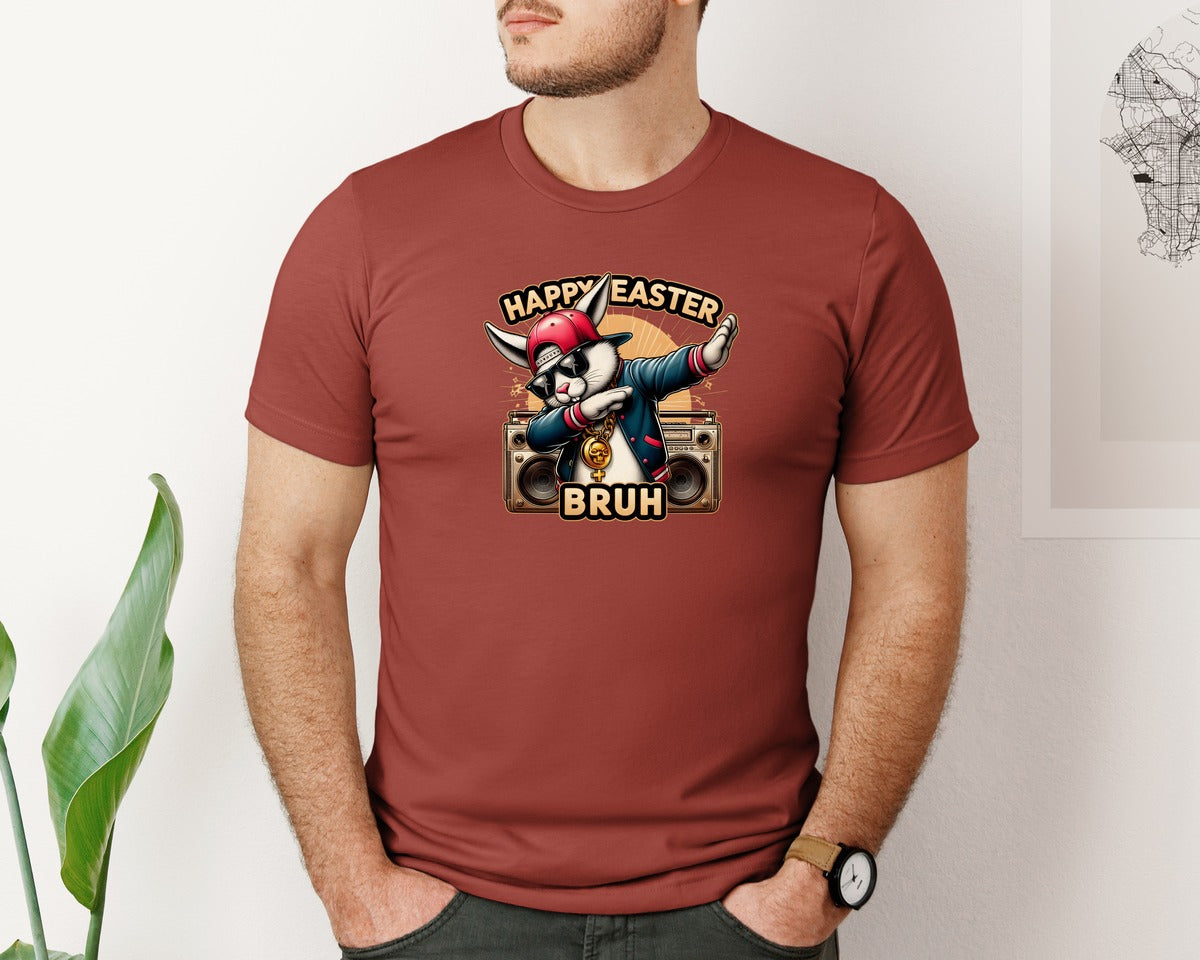 brand:Bella Canvas|color:Rust|Hip Hop Easter Bunny 16 Graphic T-Shirt