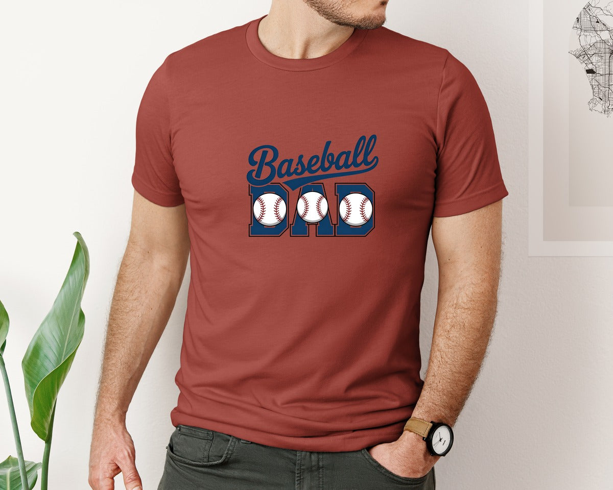 brand:Bella Canvas|color:Rust|Baseball Dad 3 Graphic T-Shirt