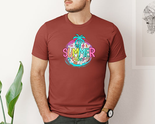 Retro Summer Vibes Preppy Beach Graphic T-Shirt