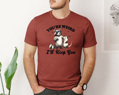 brand:Bella Canvas|color:Rust|Sarcastic Funny Raccoon Possum Weird Graphic T-Shirt