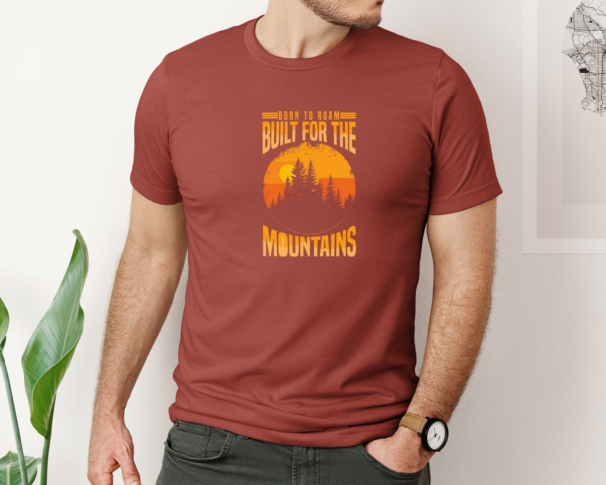 brand:Bella Canvas|color:Rust|Wild Life Experience Mountain Hiking Tee 6 Graphic T-Shirt