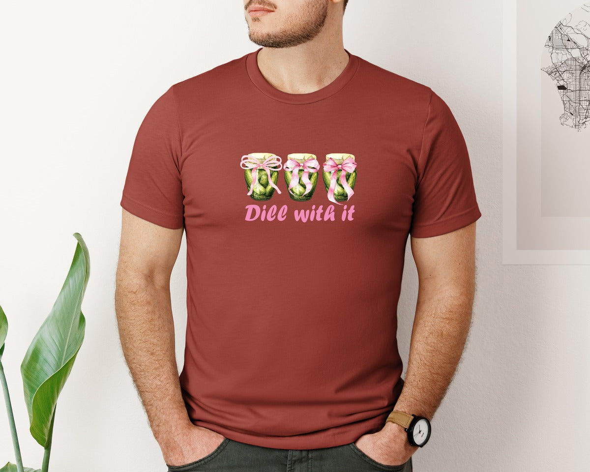 brand:Bella Canvas|color:Rust|Funny Pickle Coquette Pickle Graphic T-Shirt