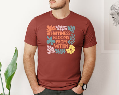 brand:Bella Canvas|color:Rust|Floral Quote Abstract Boho Aesthetic 3 Graphic T-Shirt
