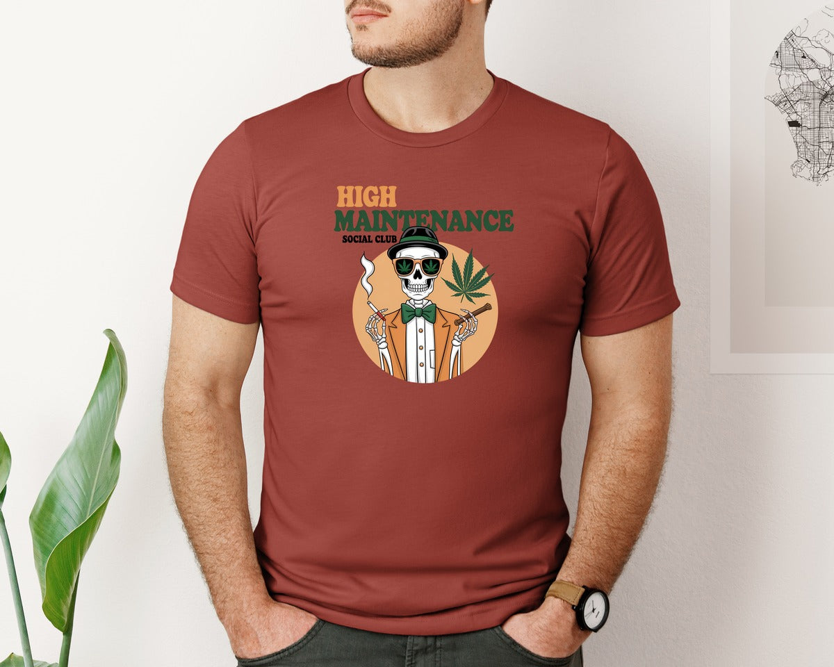 brand:Bella Canvas|color:Rust|High Maintenance Social Club 3 Graphic T-Shirt